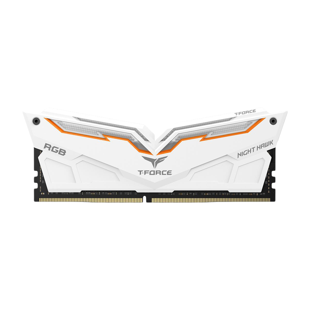 TEAMGROUP T-Force Night Hawk - 16GB (2 x 8GB) RGB CL16 3200MHz Memory Kit - White