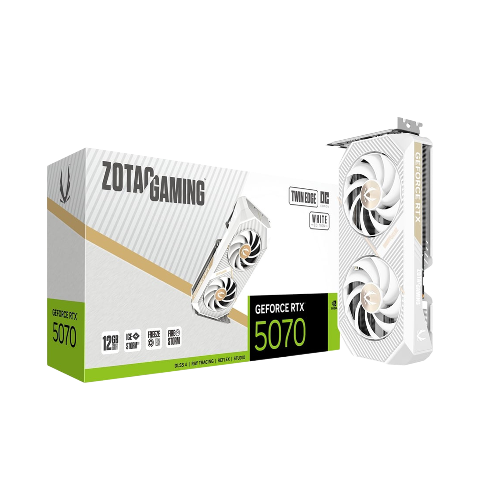 ZOTAC GAMING GeForce RTX 5070 12GB Twin Edge OC Graphics Card - White