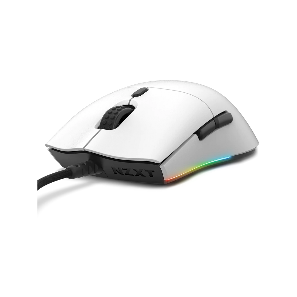 NZXT LIFT AMBIDEXTROUS RGB Wired Gaming Mouse - White