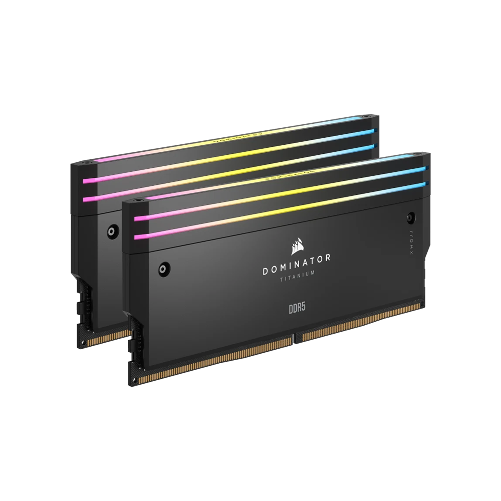 CORSAIR DOMINATOR TITANIUM RGB 96GB (2x48GB) DDR5 DRAM 6600MT/s CL32 Intel XMP Memory Kit - Black