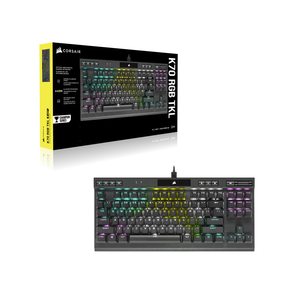 CORSAIR K70 RGB Wired TKL Champion Series Mechanical Gaming Keyboard - Black