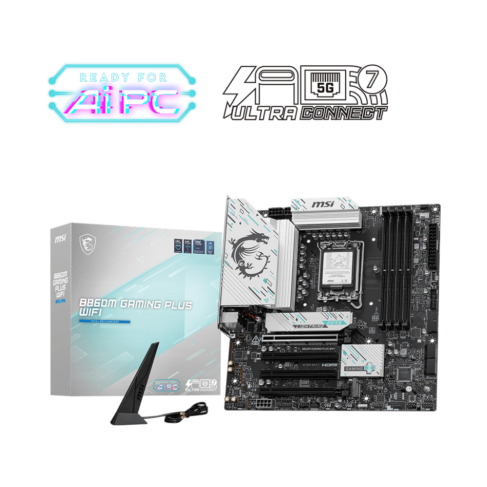 MSI B860M GAMING PLUS WIFI DDR5 Motherboard - Black