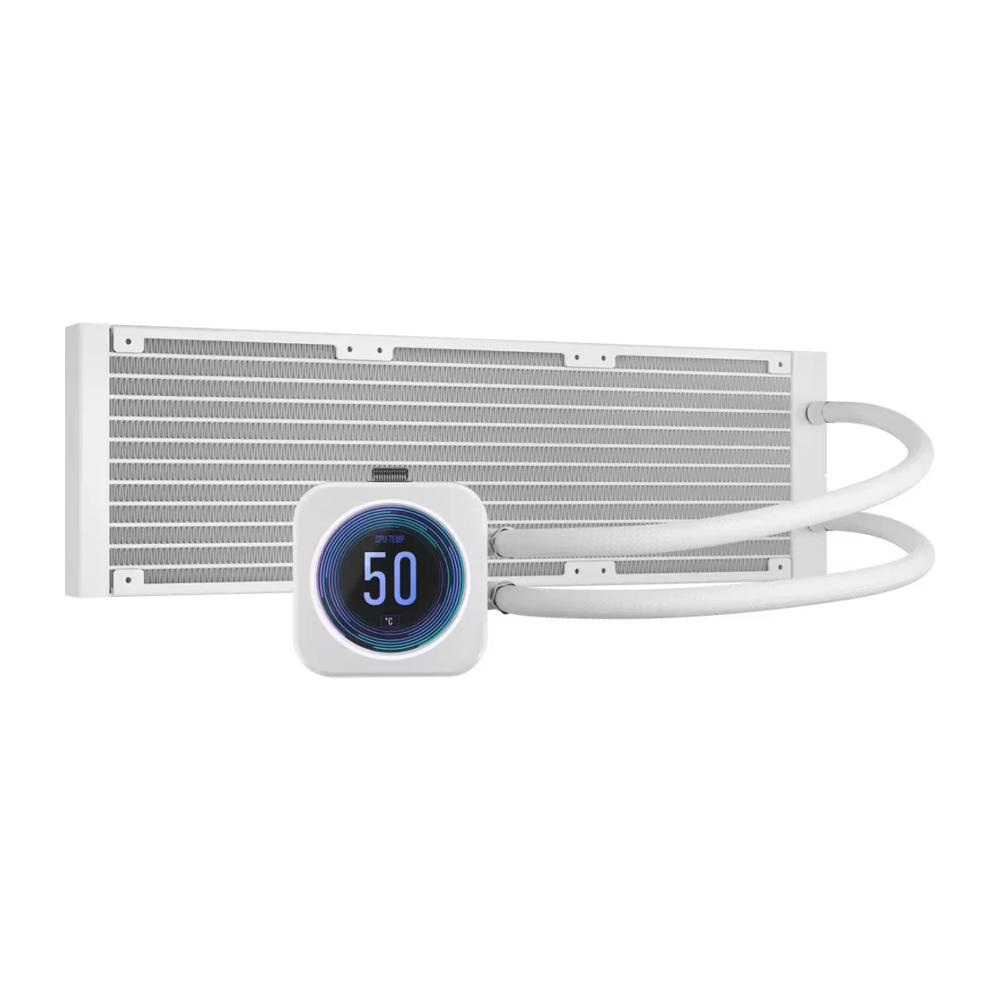Corsair iCUE H150i ELITE RGB 360mm AIO CPU Liquid Cooler with LCD XT Display - White