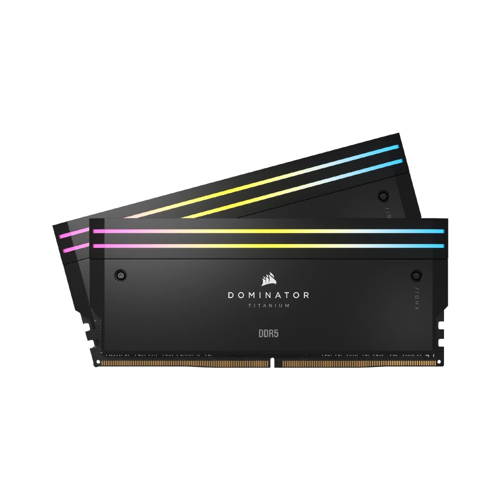 CORSAIR DOMINATOR TITANIUM RGB 96GB (2x48GB) DDR5 DRAM 6600MT/s CL32 Intel XMP Memory Kit - Black