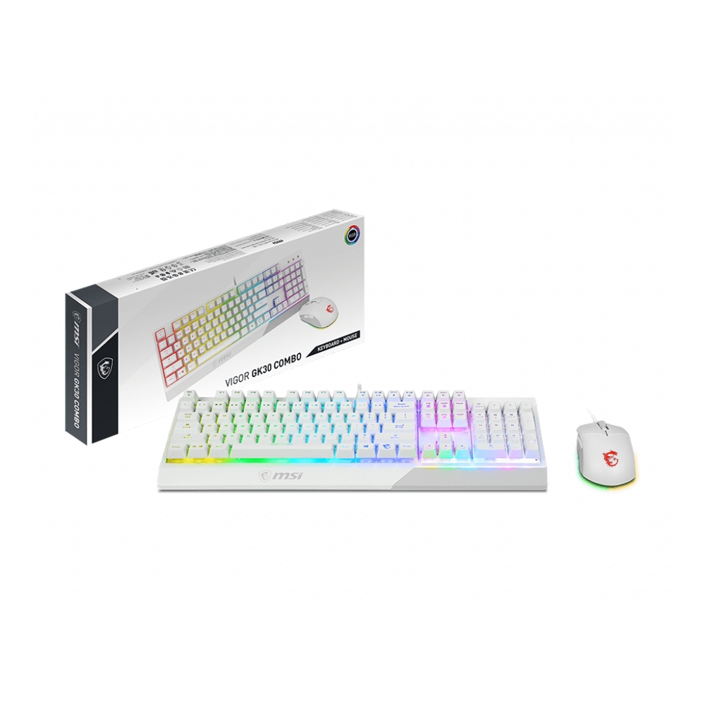 MSI VIGOR GK30 COMBO Wired Gaming Keyboard And GM11 Mouse AR - White