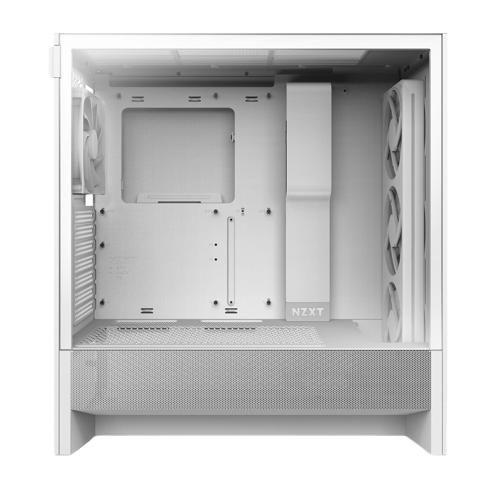 NZXT H5 Flow RGB (2024) Compact Mid-Tower ATX Case With RGB Fans - White