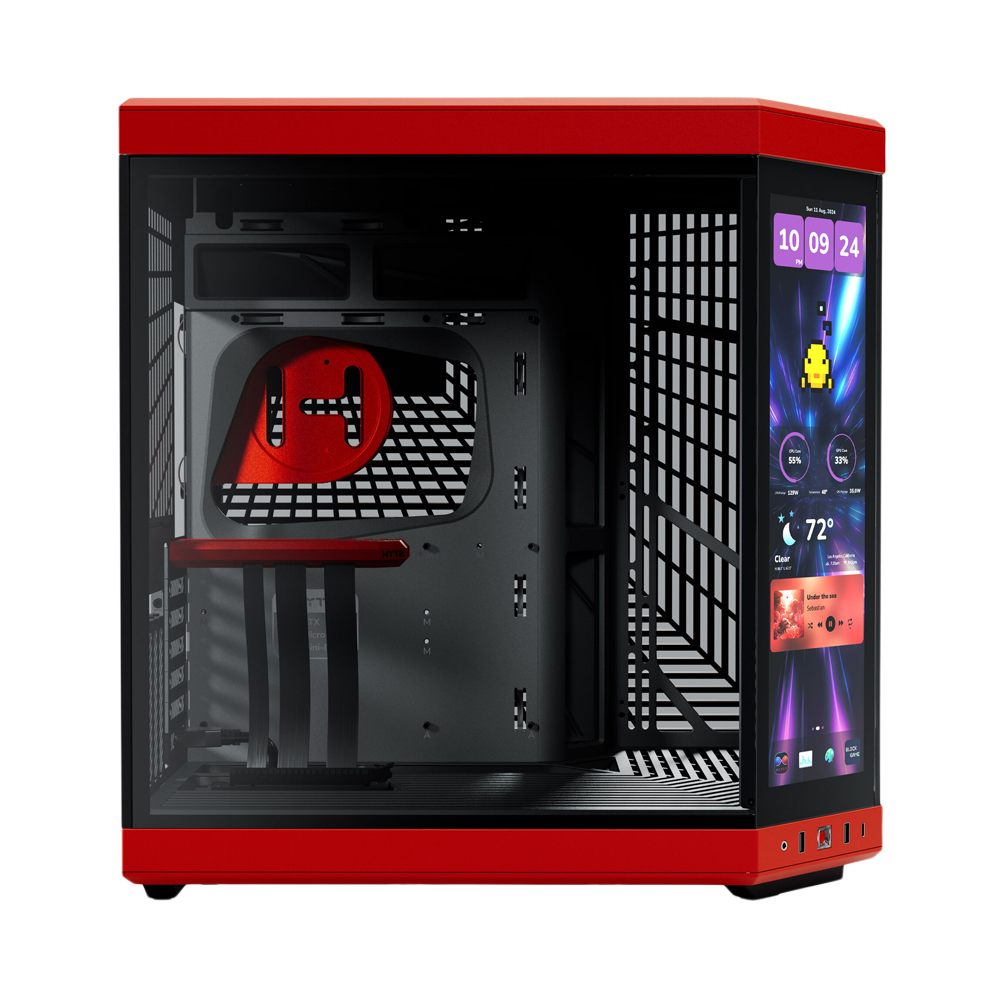 HYTE Y70 TOUCH INFINITE 14.5 Inch Integrated IPS Touchscreen ATX Case - Black Cherry