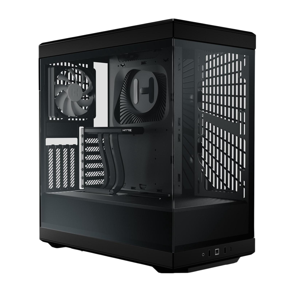 HYTE Y40 Panoramic Tempered Glass With Two 120mm fans, PCI-E 4.0 Vertical Mount included ATX Mid Tower Case - Black