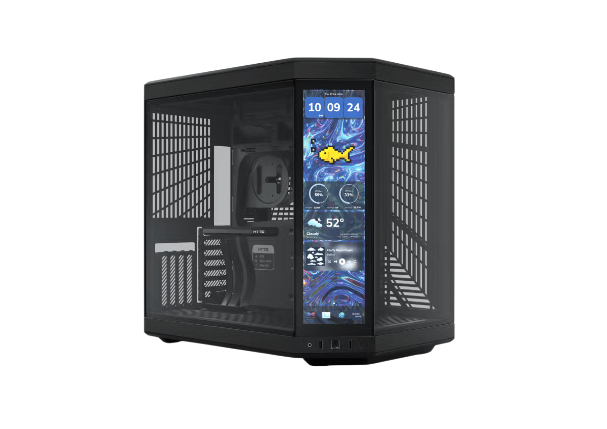 HYTE Y70 TOUCH INFINITE 14.5 Inch Integrated IPS Touchscreen ATX Case - Pitch Black