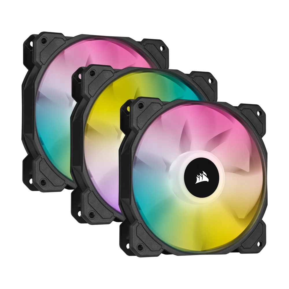 CORSAIR iCUE SP120 RGB ELITE Performance 120mm PWM Triple Case Fan With Lighting Node CORE - Black