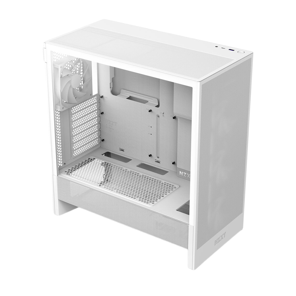 NZXT H5 Flow RGB (2024) Compact Mid-Tower ATX Case With RGB Fans - White