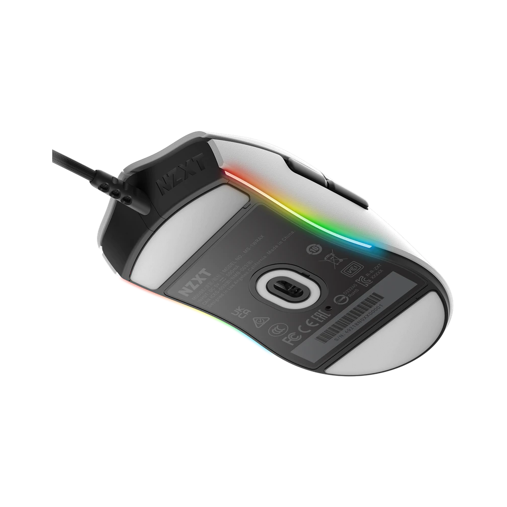 NZXT LIFT AMBIDEXTROUS RGB Wired Gaming Mouse - White