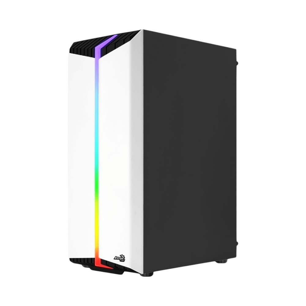 Aerocool Bionic RGB Mid Tower Glass Edition Gaming Case - White