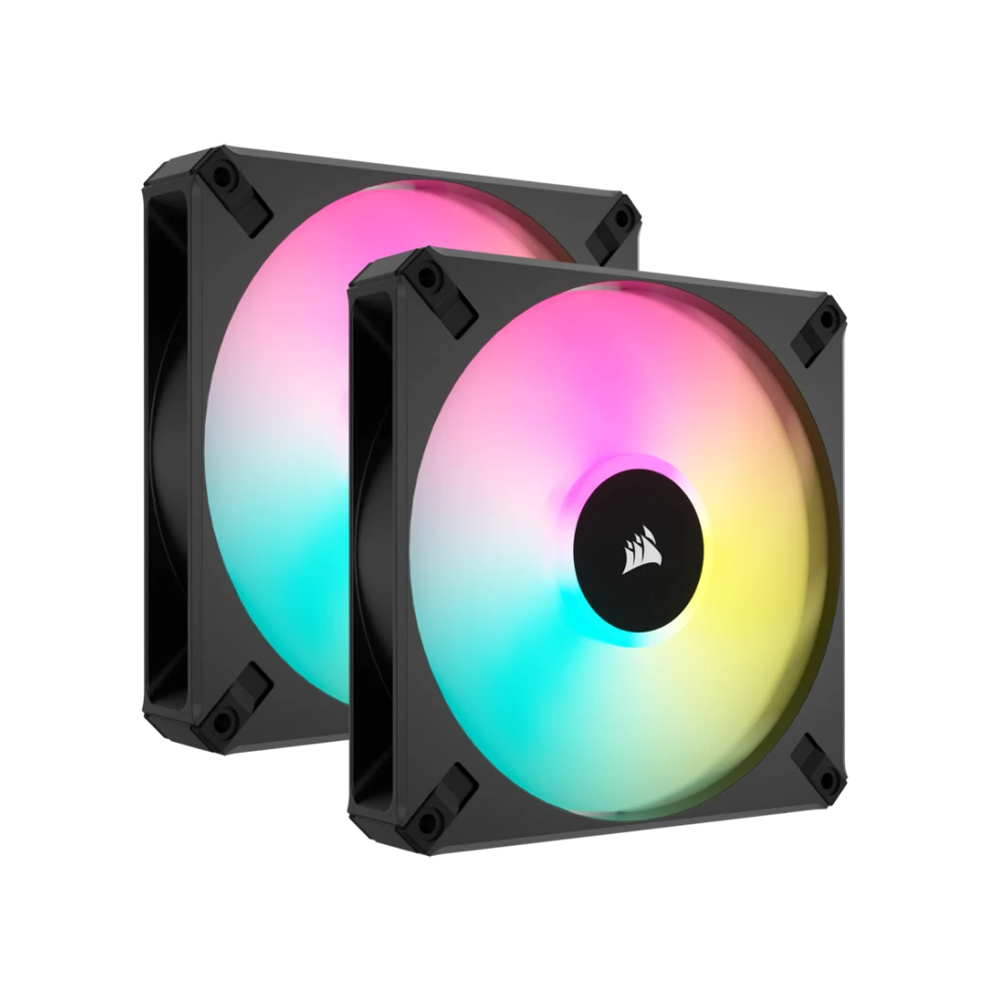 CORSAIR iCUE AF140 RGB ELITE 140mm PWM Dual Fan Kit - Black
