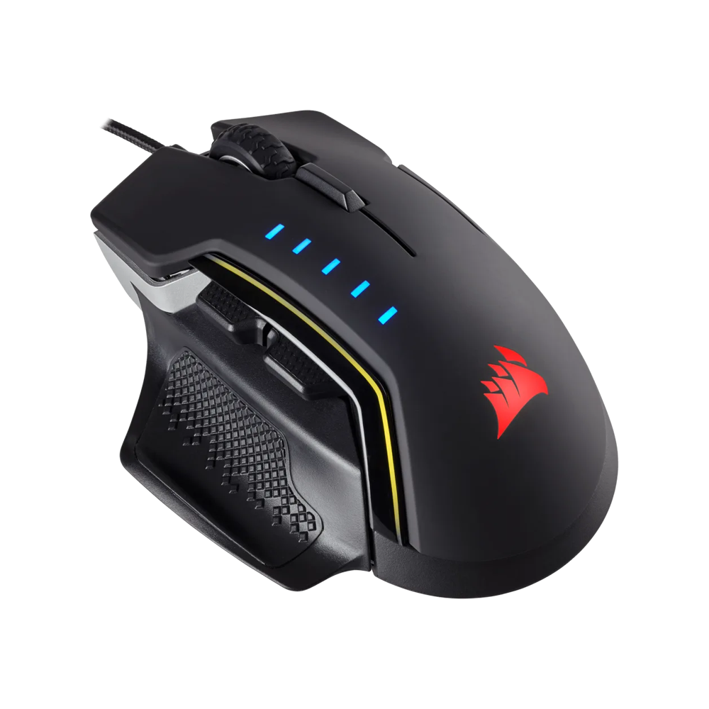 CORSAIR GLAIVE RGB Wired Gaming Mouse - Black Aluminum