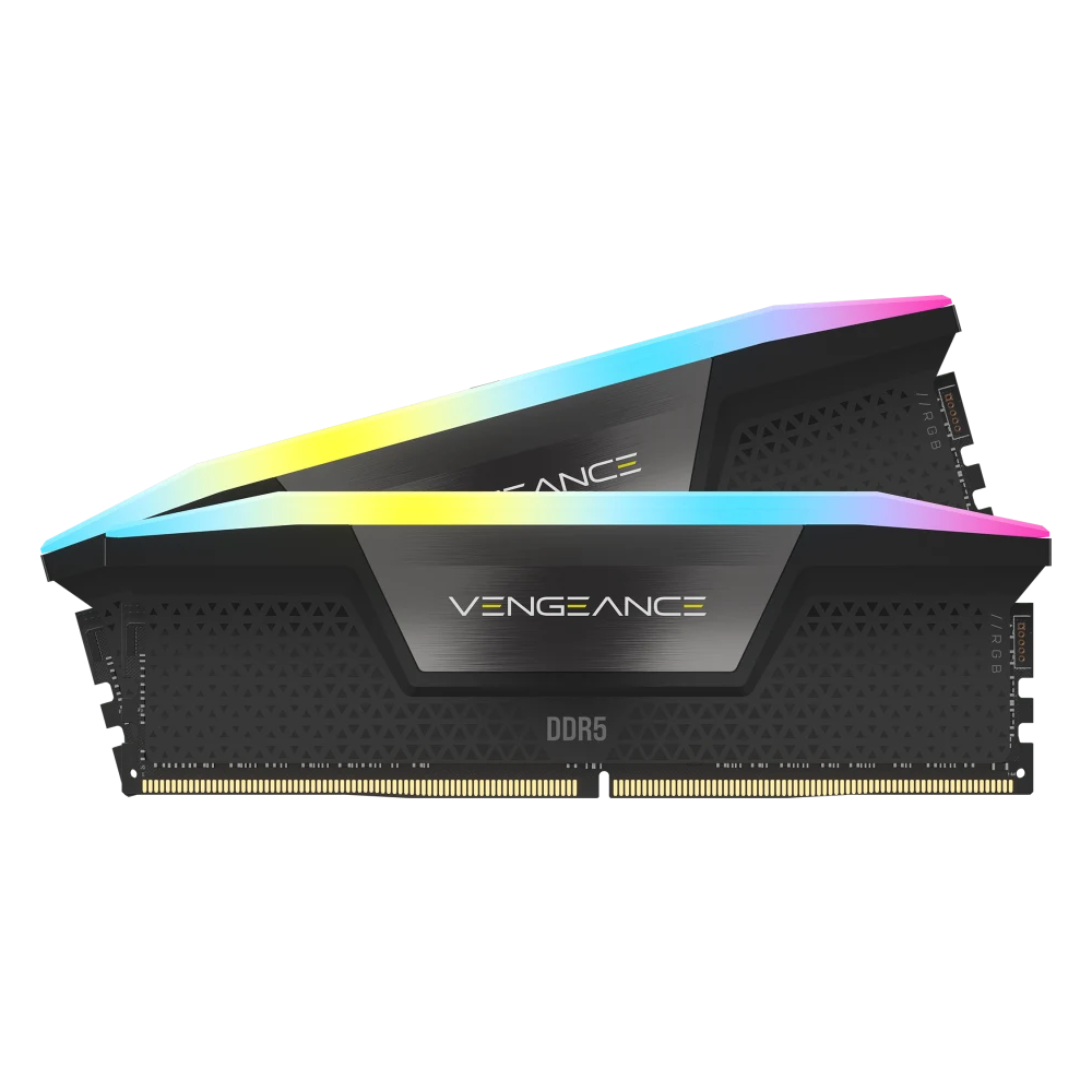 CORSAIR VENGEANCE RGB 64GB (2x32GB) DDR5 DRAM 6400MT/s CL32 Memory Kit - Black