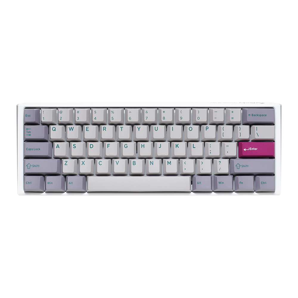DUCKY ONE 3 MINI PBT HOT SWAP Blue Switch Cherry RGB Wired Mechanical Gaming Keyboard Arabic - Mist Grey