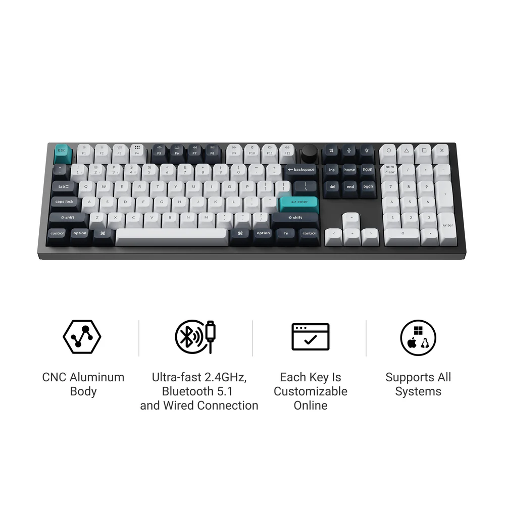 KEYCHRON Q6 MAX 100% RGB Wireless Mechanical Gaming Keyboard AR - Black
