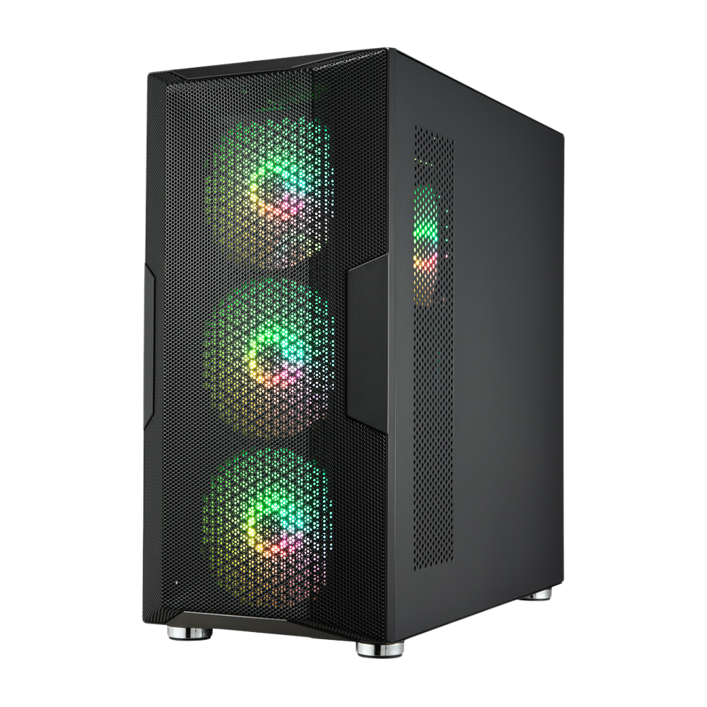 FSP CUT592 4 RGB Fans ATX Case - Black