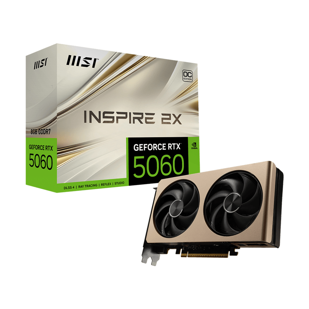 MSI GeForce RTX 5060 8GB INSPIRE 2X OC Graphic Card - Gold