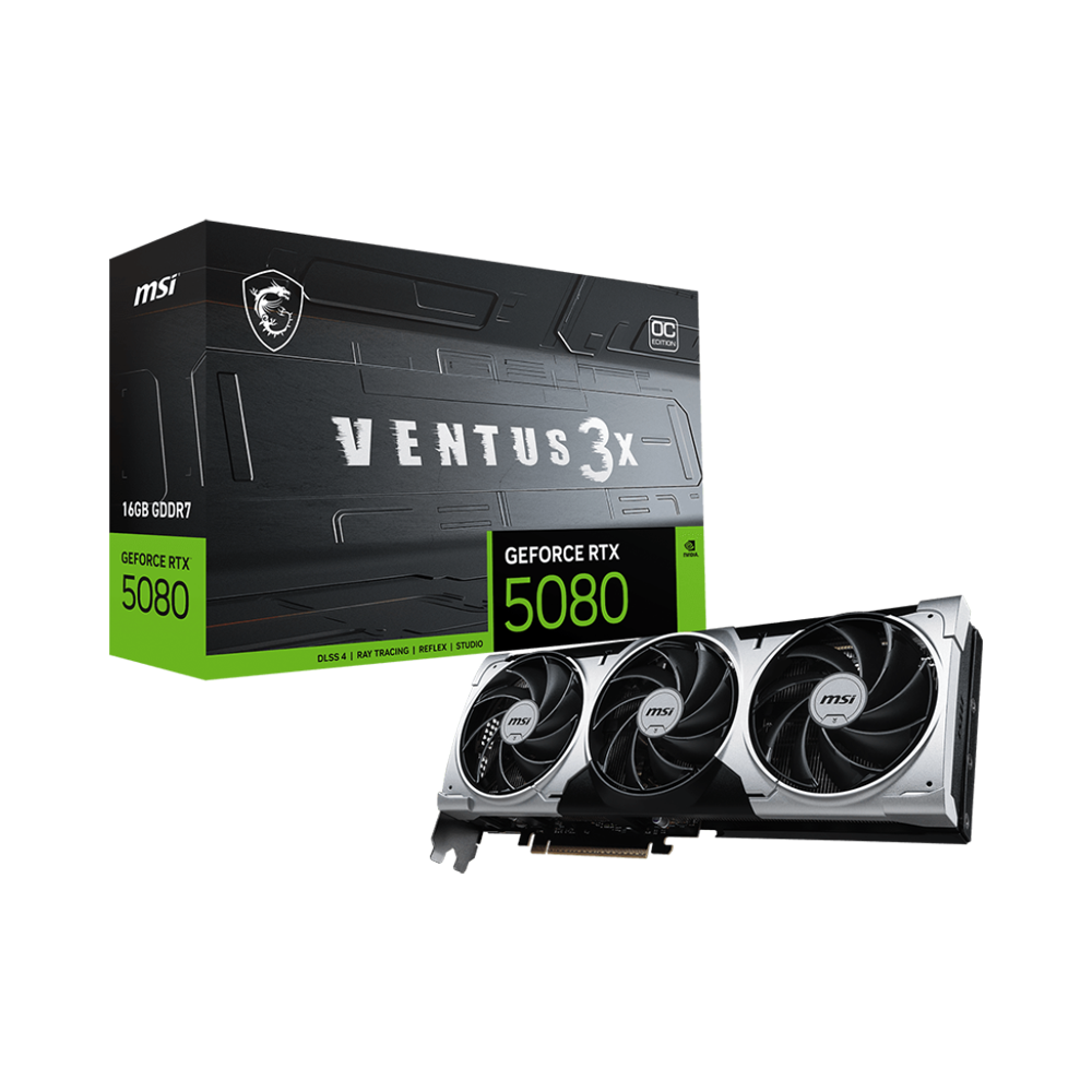 MSI GeForce RTX 5080 16GB VENTUS 3X OC PLUS Graphic Card - Black