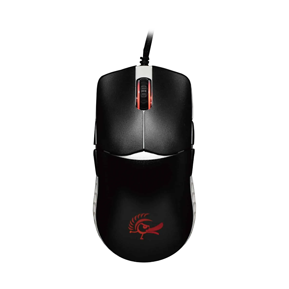 DUCKY FEATHER RGB Wired Huano Blue Switches Lightweight Gaming Mouse - Black/White