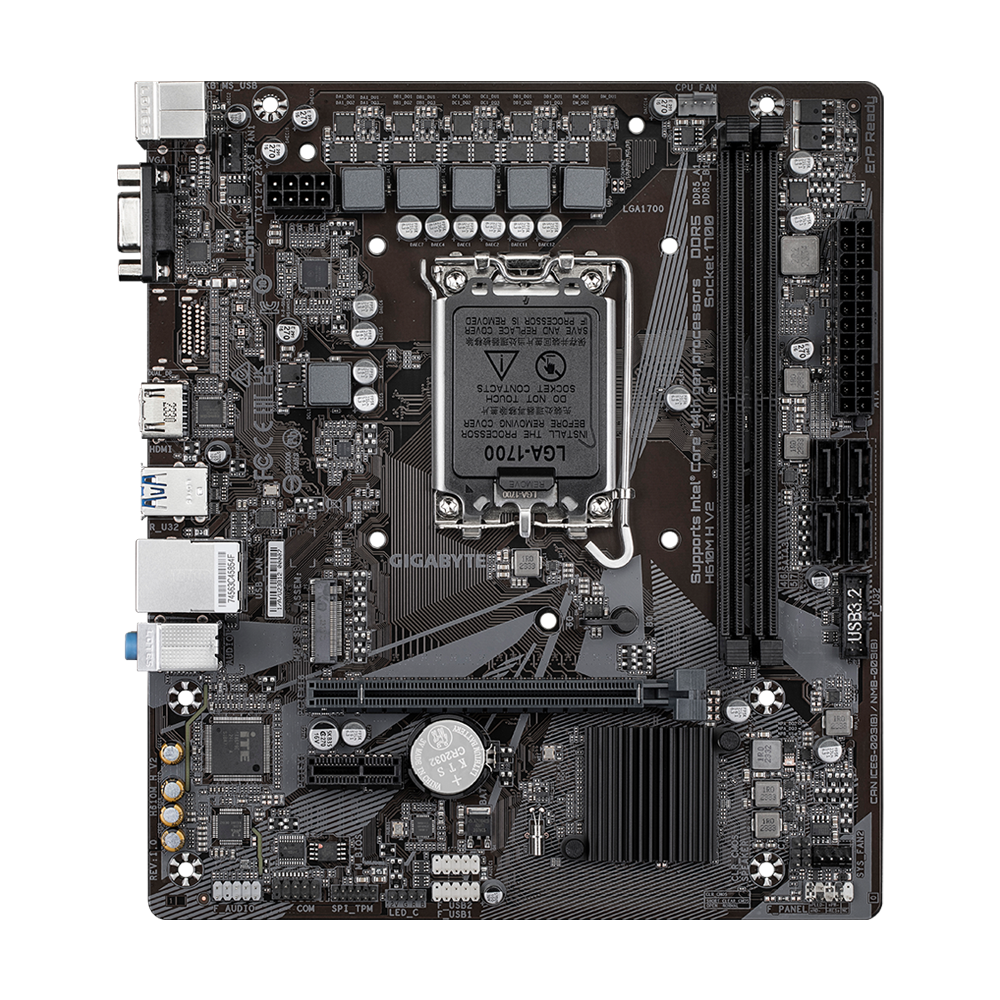 GIGABYTE H610M H V2 DDR5 MICRO ATX Motherboard - Black