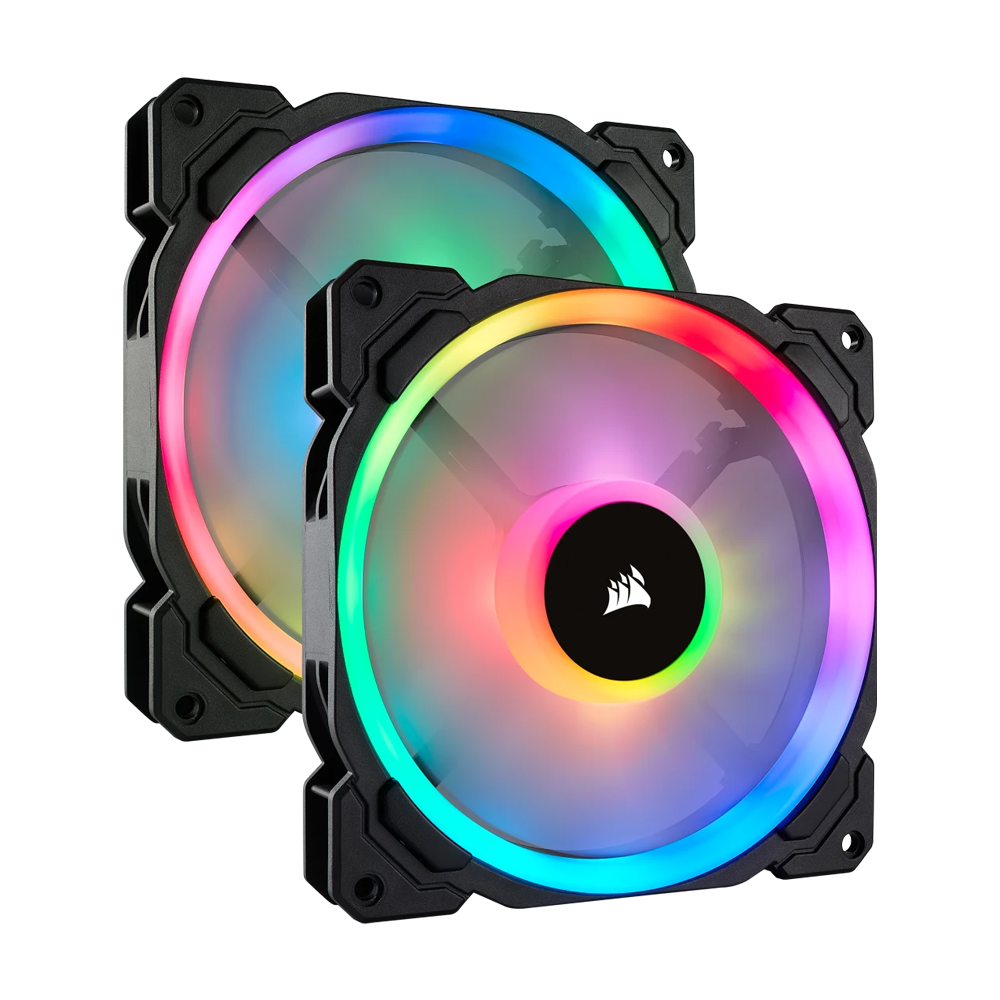 CORSAIR LL140 RGB 140mm Dual Light Loop RGB LED PWM Fan Dual Pack - Black