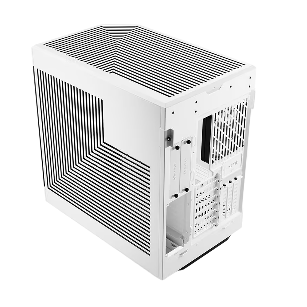 HYTE Dual Chamber Panoramic Tempered Glass ATX Case With 3 Fans - White