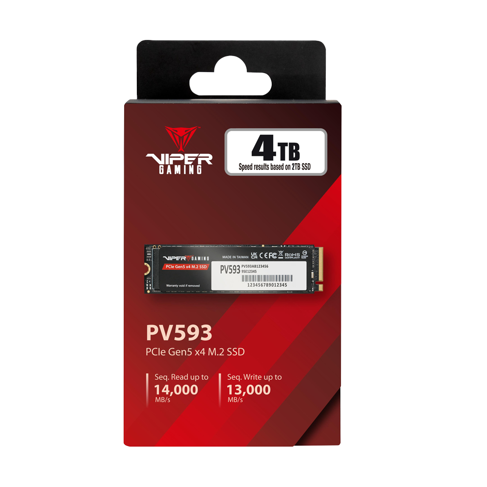 PATRIOT VIPER PV593 M.2 2280 PCIe GEN5X4 NVMe SSD (R:14,000 MB/s W:13,000 MB/s) - 4TB