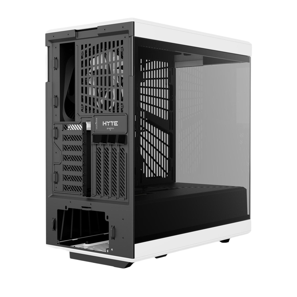 HYTE Y40 Panoramic Tempered Glass With Two 120mm fans, PCI-E 4.0 Vertical Mount included ATX Mid Tower Case - Black/White