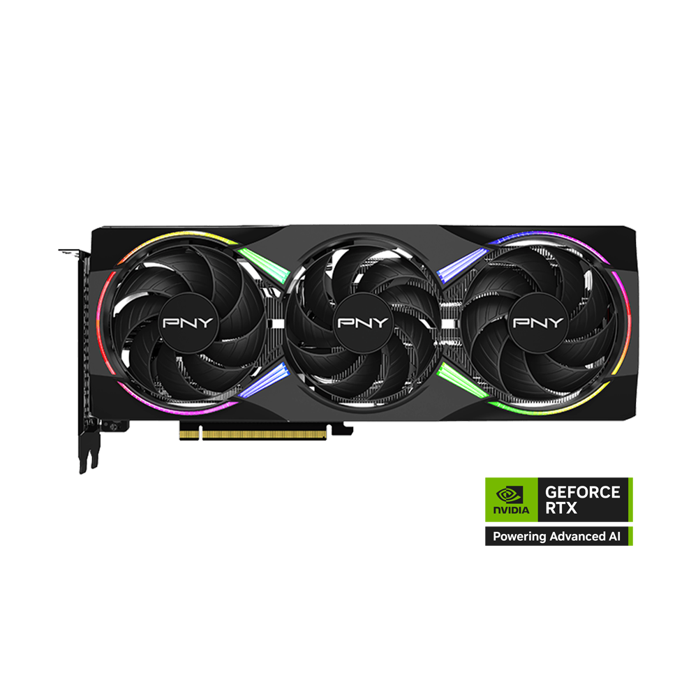 PNY Nvidia GeForce RTX 5060Ti 8GB ARGB Overclocked Triple Fan Graphics Card - Black