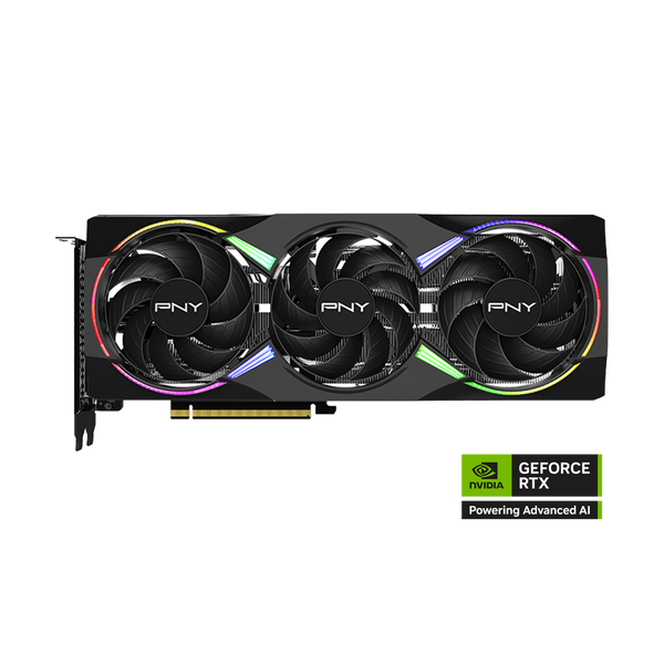 PNY Nvidia GeForce RTX 5060Ti 8GB ARGB Overclocked Triple Fan Graphics Card - Black