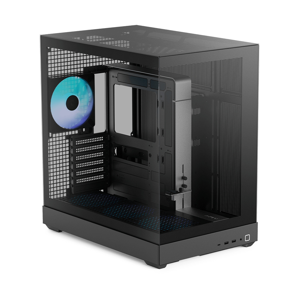 APNX V2-F With 4 Fans Mid Tower Case - Black