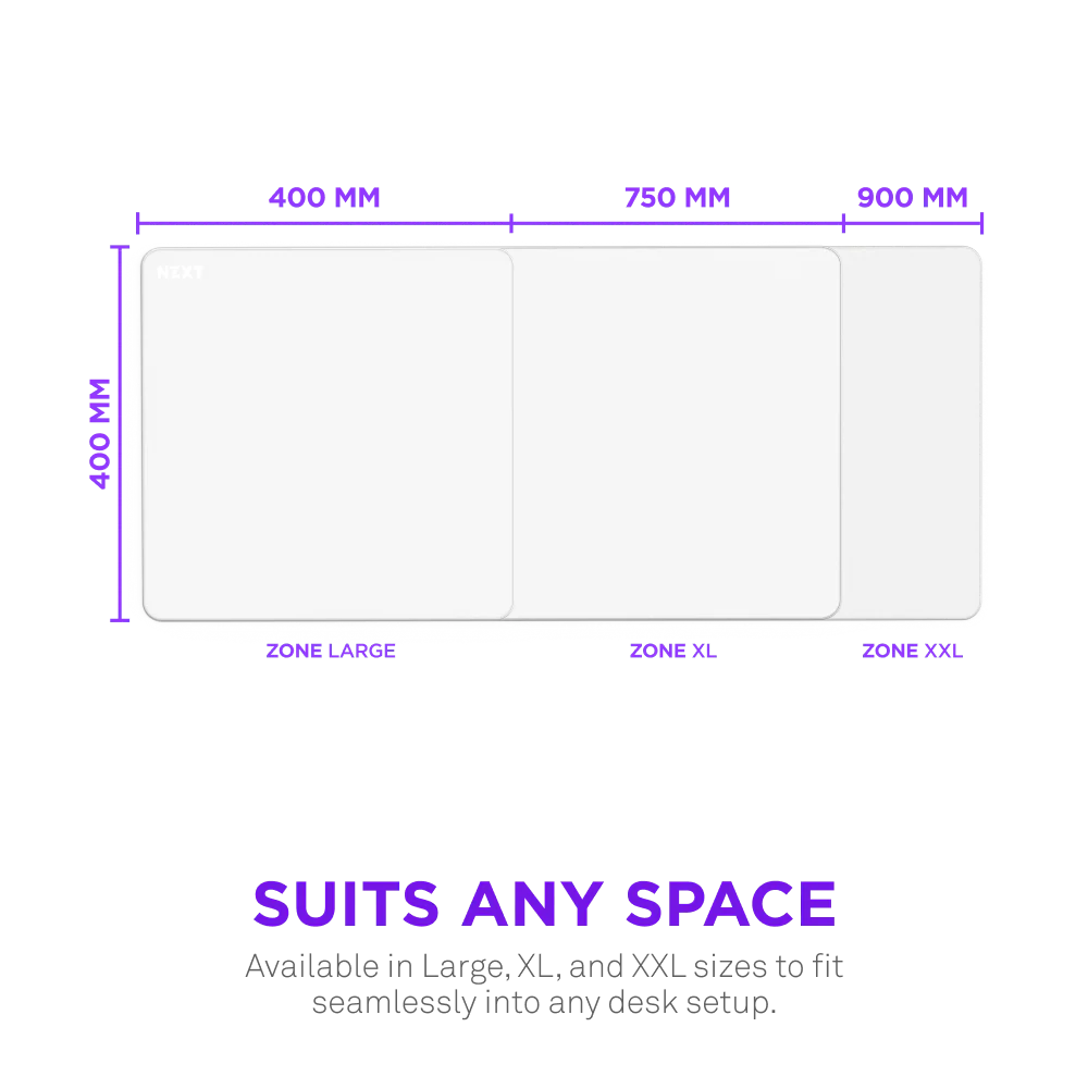 NZXT Zone Large Gaming Mouse Pad - White