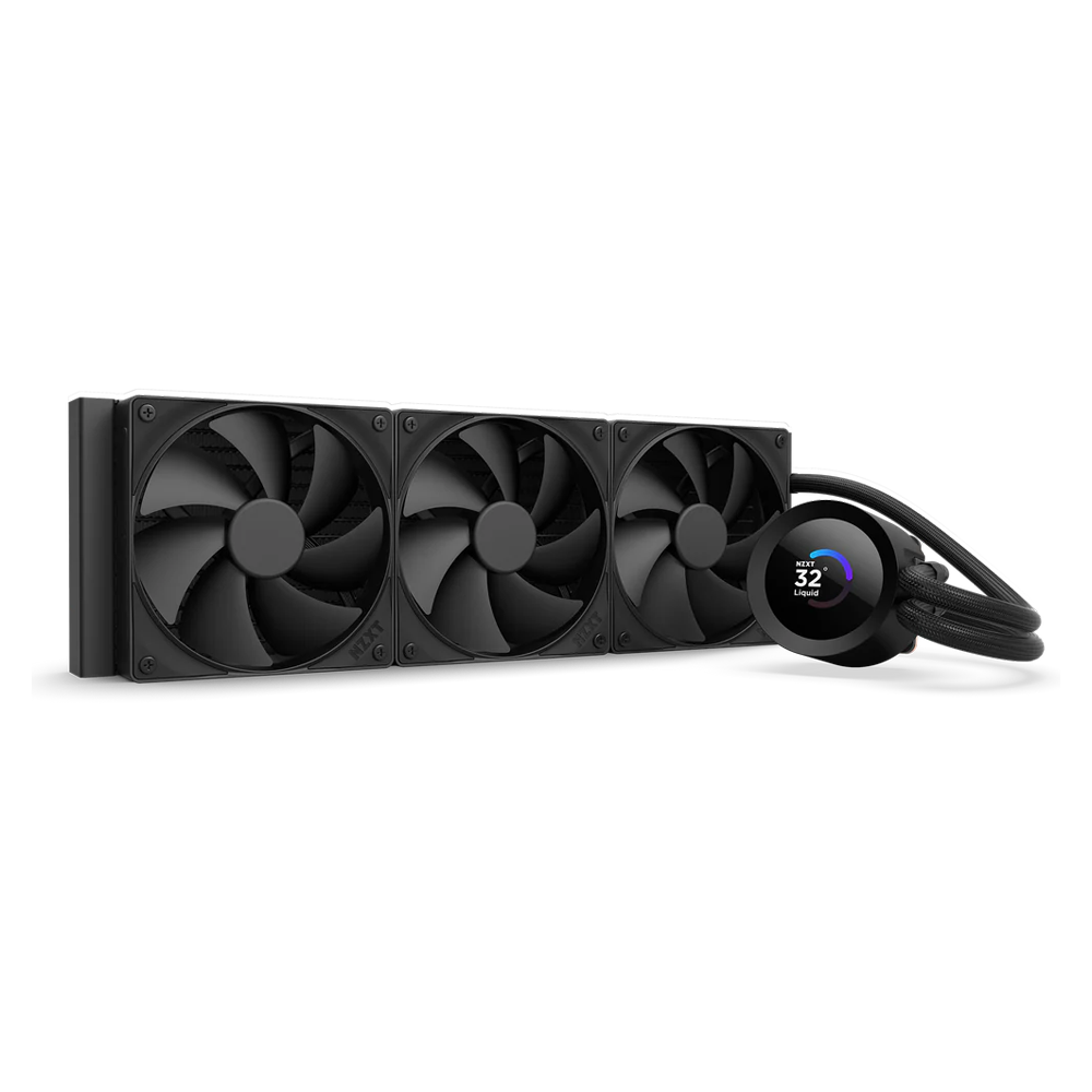 Nzxt Kraken Plus 360mm V2 Display and Radiator Fans AIO Liquid Cooler - Black