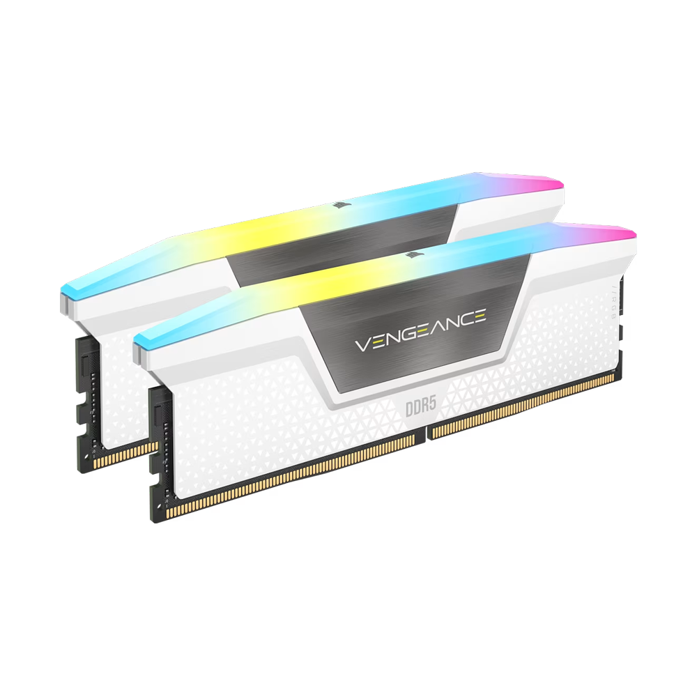 CORSAIR VENGEANCE 16GB (2x8GB) DDR5 DRAM Up To 5200MT/s CL40 AMD EXPO & Intel XMP Memory Kit - White