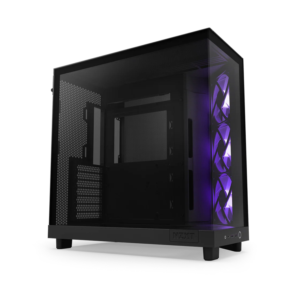 NZXT H6 Flow RGB (2023) Compact Dual-chamber ATX Case with RGB Fans - All Black