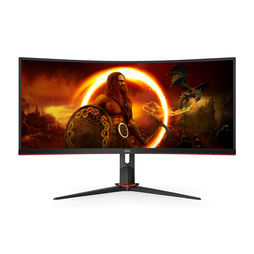 AOC CU34G2X 34 Inch 144Hz WQHD HDMI 2.0 1ms Curved Gaming Monitor - Black
