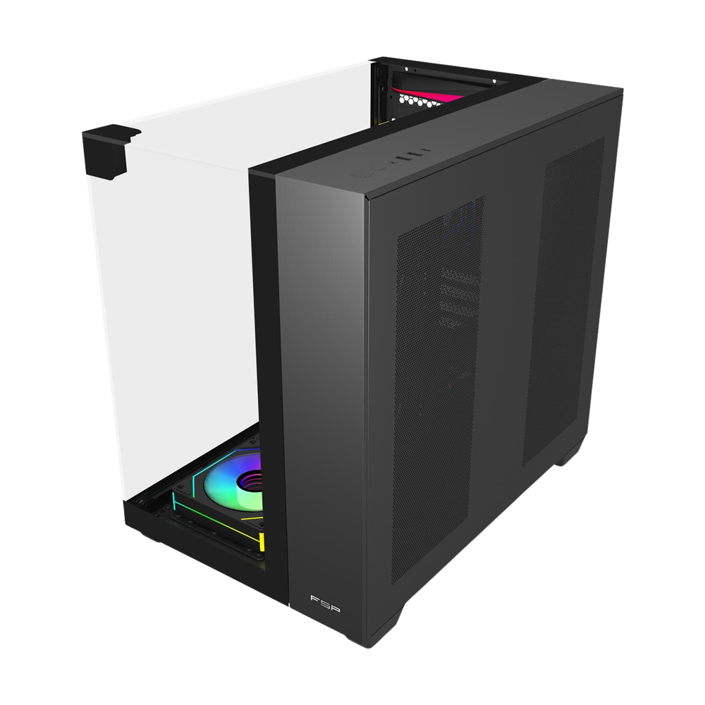 FSP M541 With 7 ARGB Fans Mid Tower Case - Black
