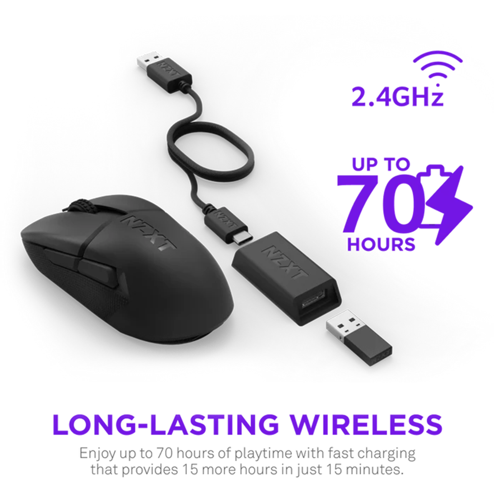 NZXT LIFT ELITE Wireless Gaming Mouse - Black