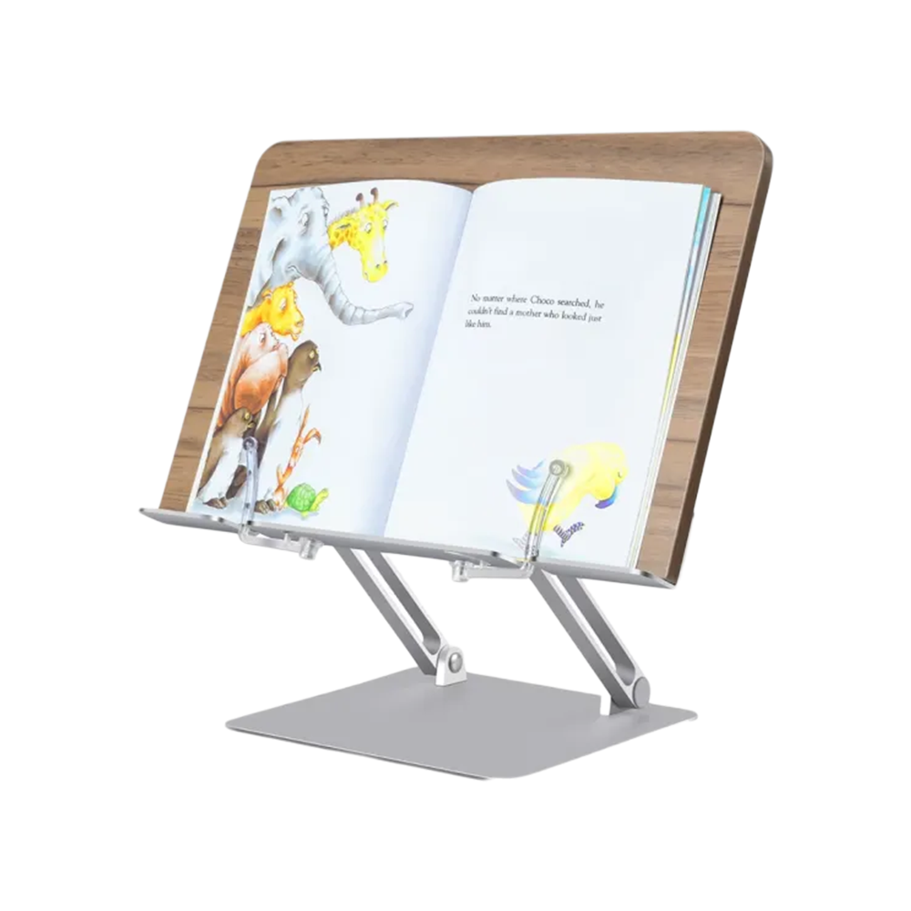 Gamvity Modern Ergonomic Adjustable Acrylic Book & Laptop Stand – Foldable & Portable