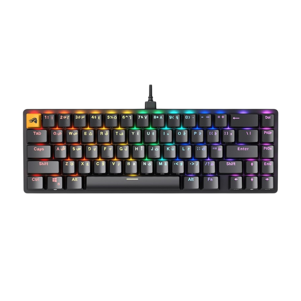 GLORIOUS GMMK2 65% Wired RGB Mechanical Gaming Keyboard Arabic - Black