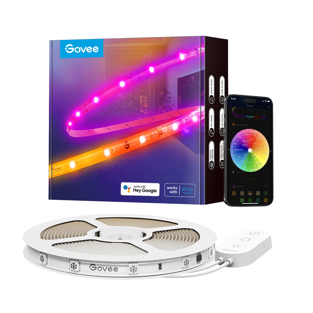 Govee RGBIC Wi-Fi + Bluetooth LED Strip Lights With Protective Coating (5M) - H619A
