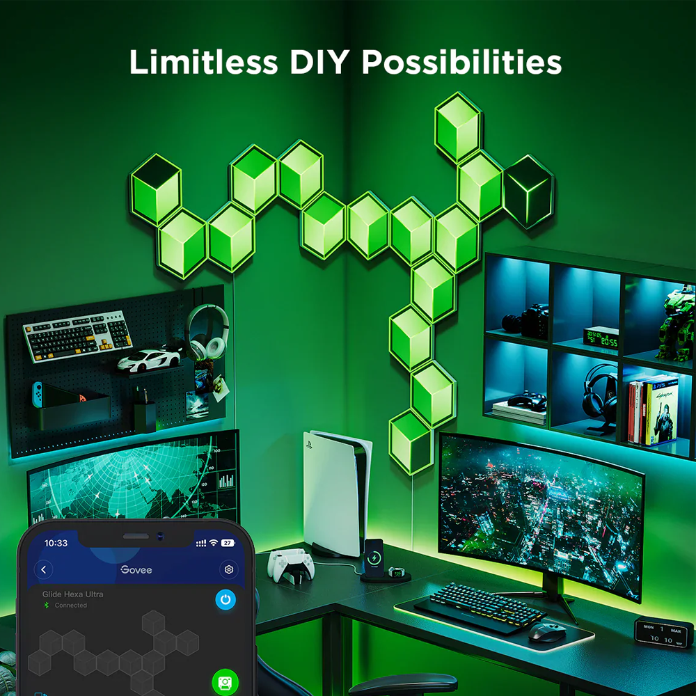 Govee Glide Hexagon Light Panels Ultra Meteor grey 7 Pack - H606A