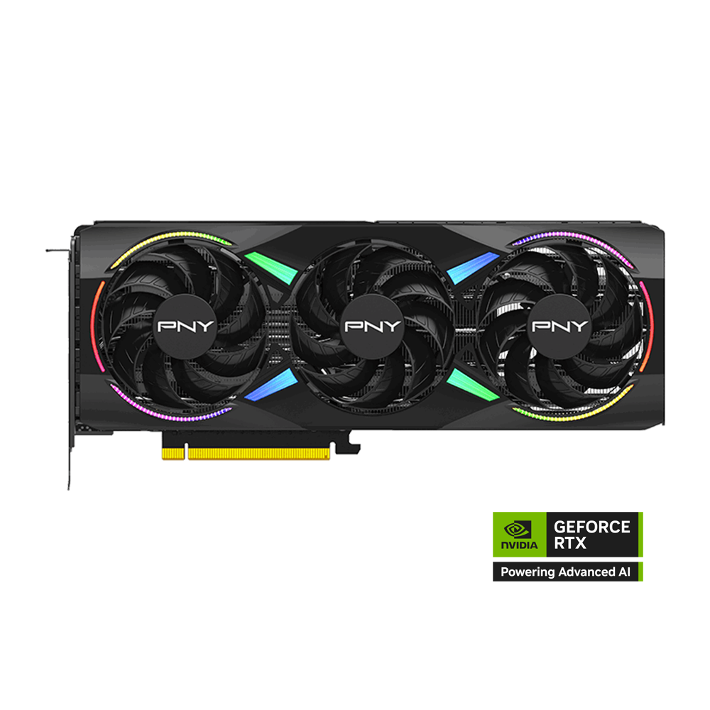 PNY Nvidia GeForce RTX 5070 12GB ARGB Overclocked Triple Fan Graphics Card - Black