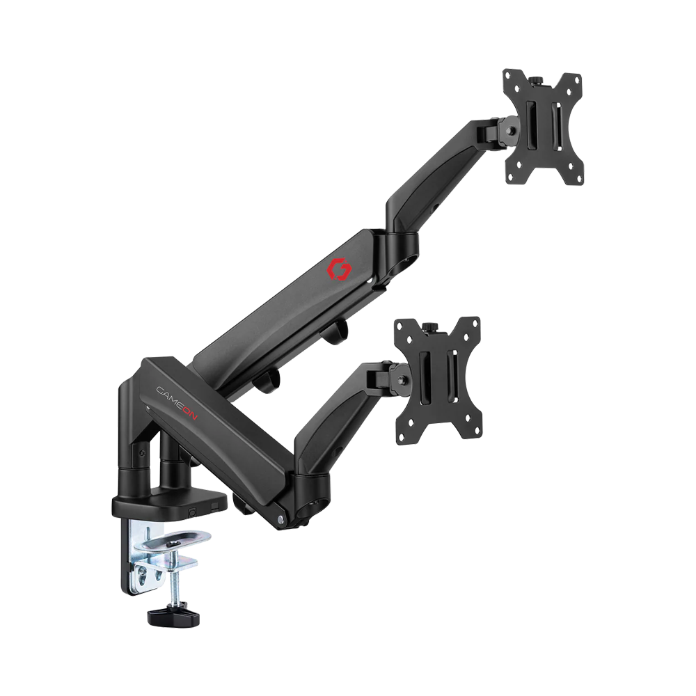 GAMEON Dual Monitor Arm Stand And Mount - Black