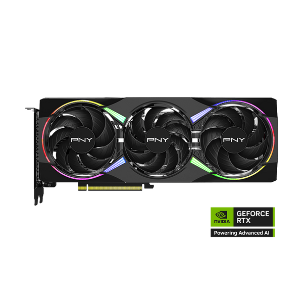 PNY Nvidia GeForce RTX 5060Ti 16GB ARGB Overclocked Triple Fan Graphics Card - Black
