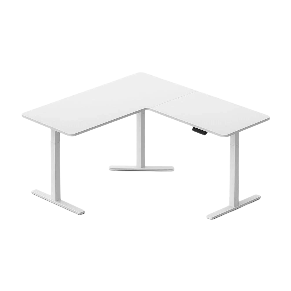 Gamvity L Shape Standing Ergonomic 3 Legs Stand Up Modern Furniture Table Electric Height Adjustable Desk(1000x1750mm) - White