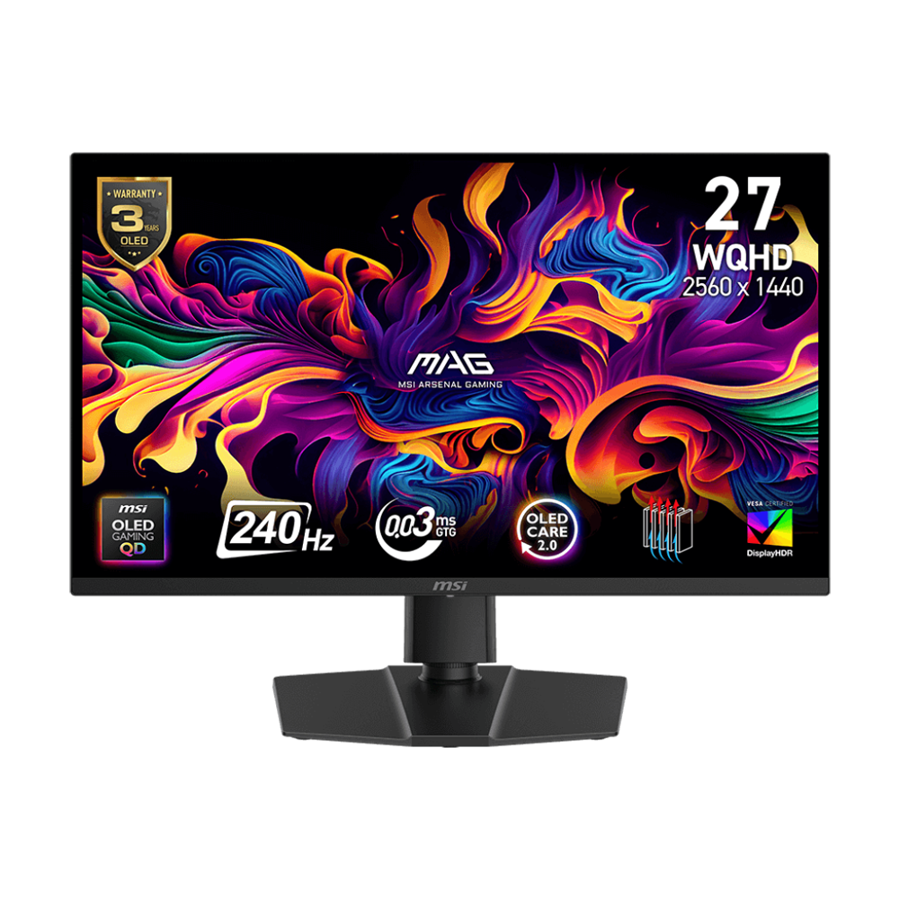MSI MAG 273QP X24 - 27 Inch 240Hz WQHD HDMI 2.1 0.03ms QD-OLED Gaming Monitor - Black